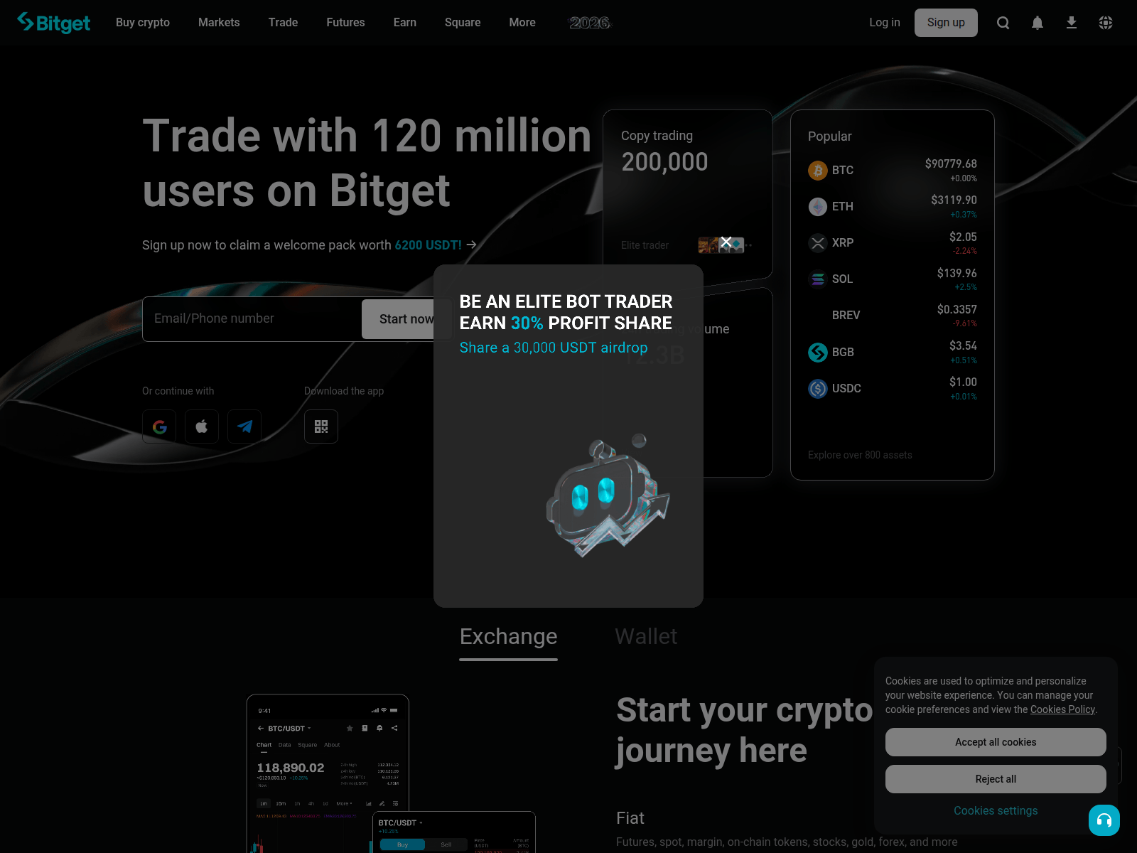Screenshot of bitget.media