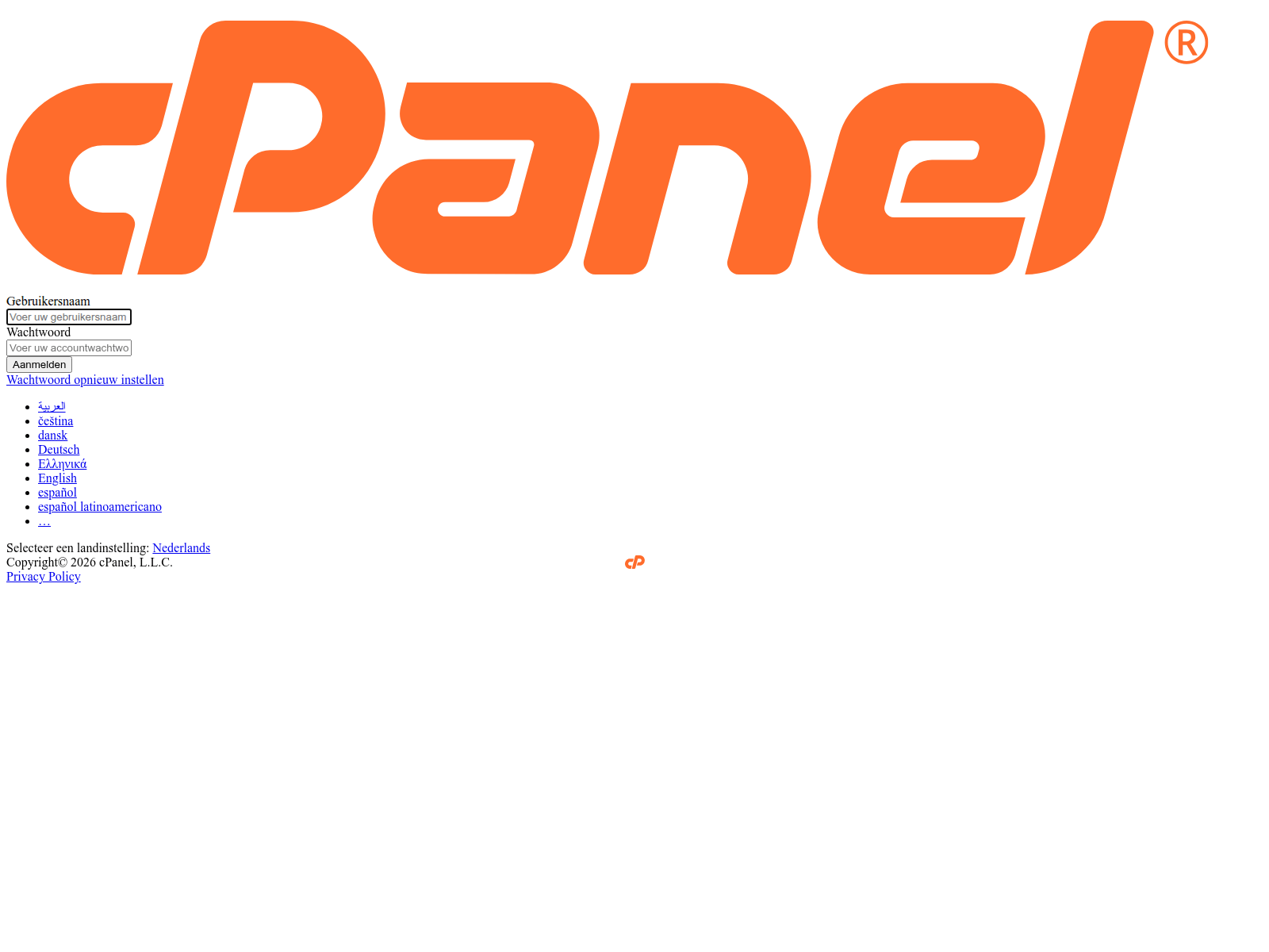 Screenshot of cpanel.coinbase.confident-rose-meerkat.13-229-122-229.cpanel.site