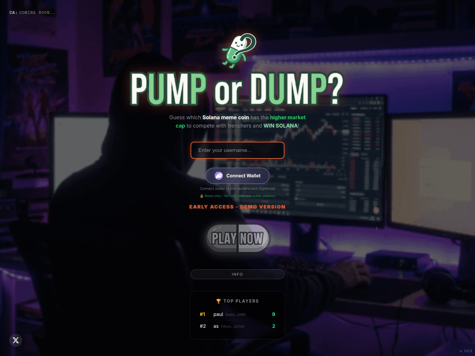 Screenshot of pumpordumpgame.fun