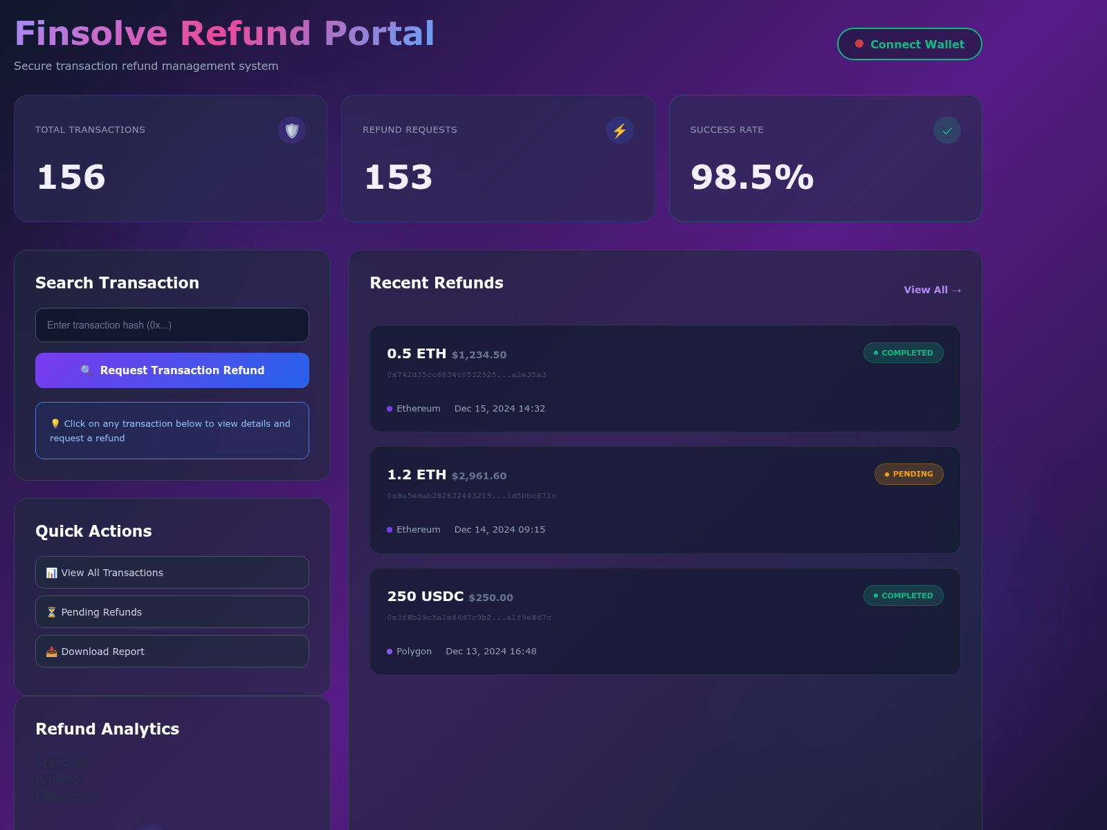 Screenshot of finsolve.solutions