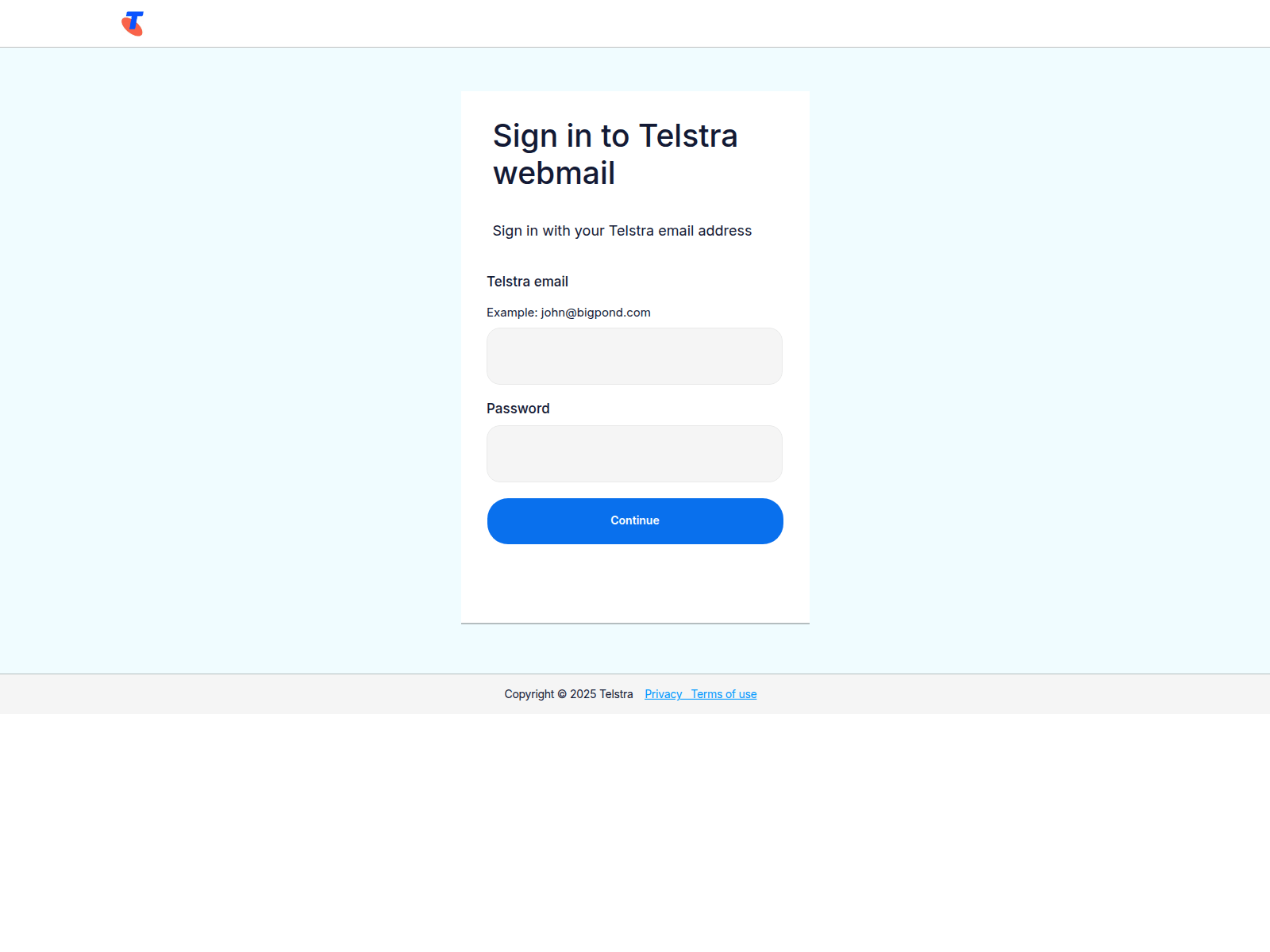 Screenshot of telstraswiftwebmail.framer.website