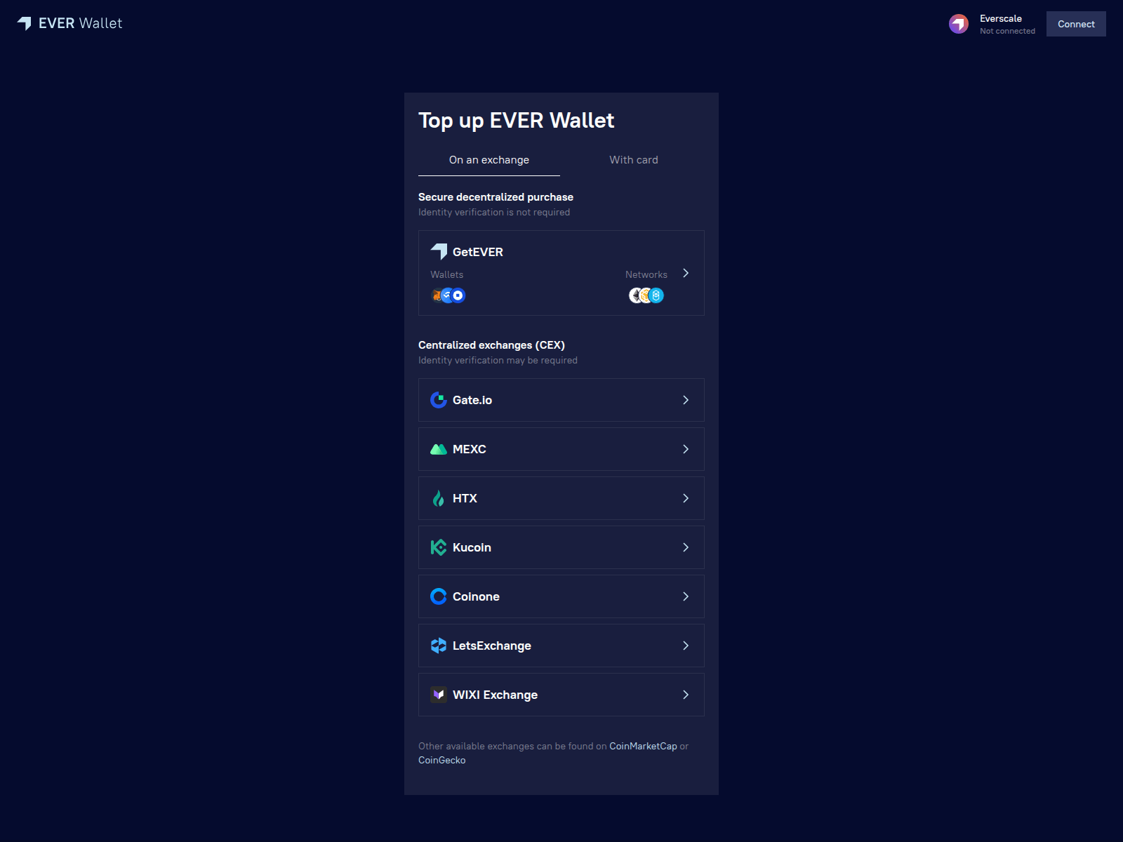 Screenshot of buy-stage.everwallet.net