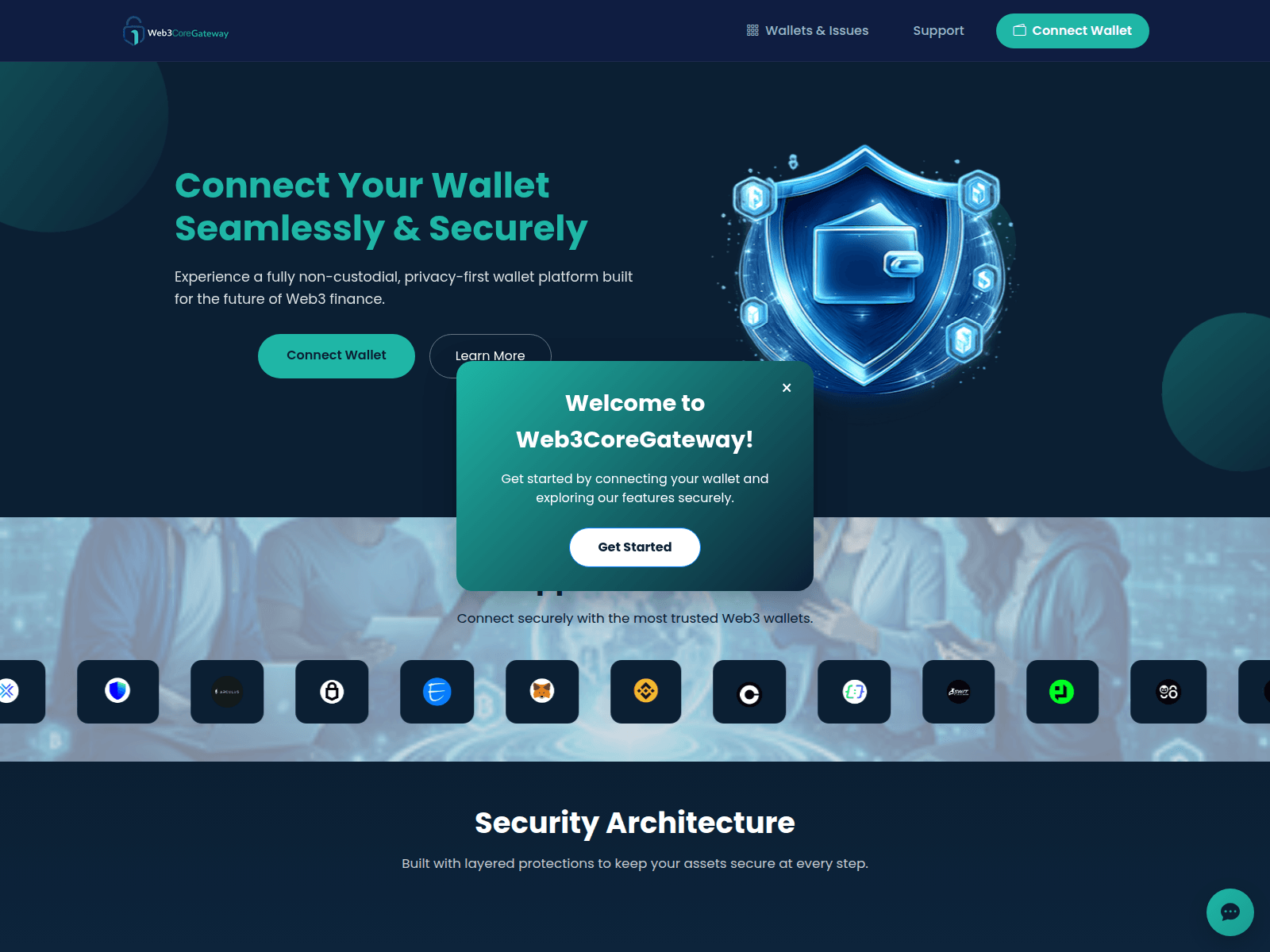 Screenshot of web3coregateway.com