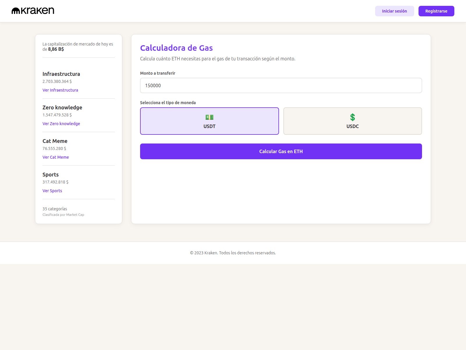 Screenshot of krakencalculadora.pages.dev