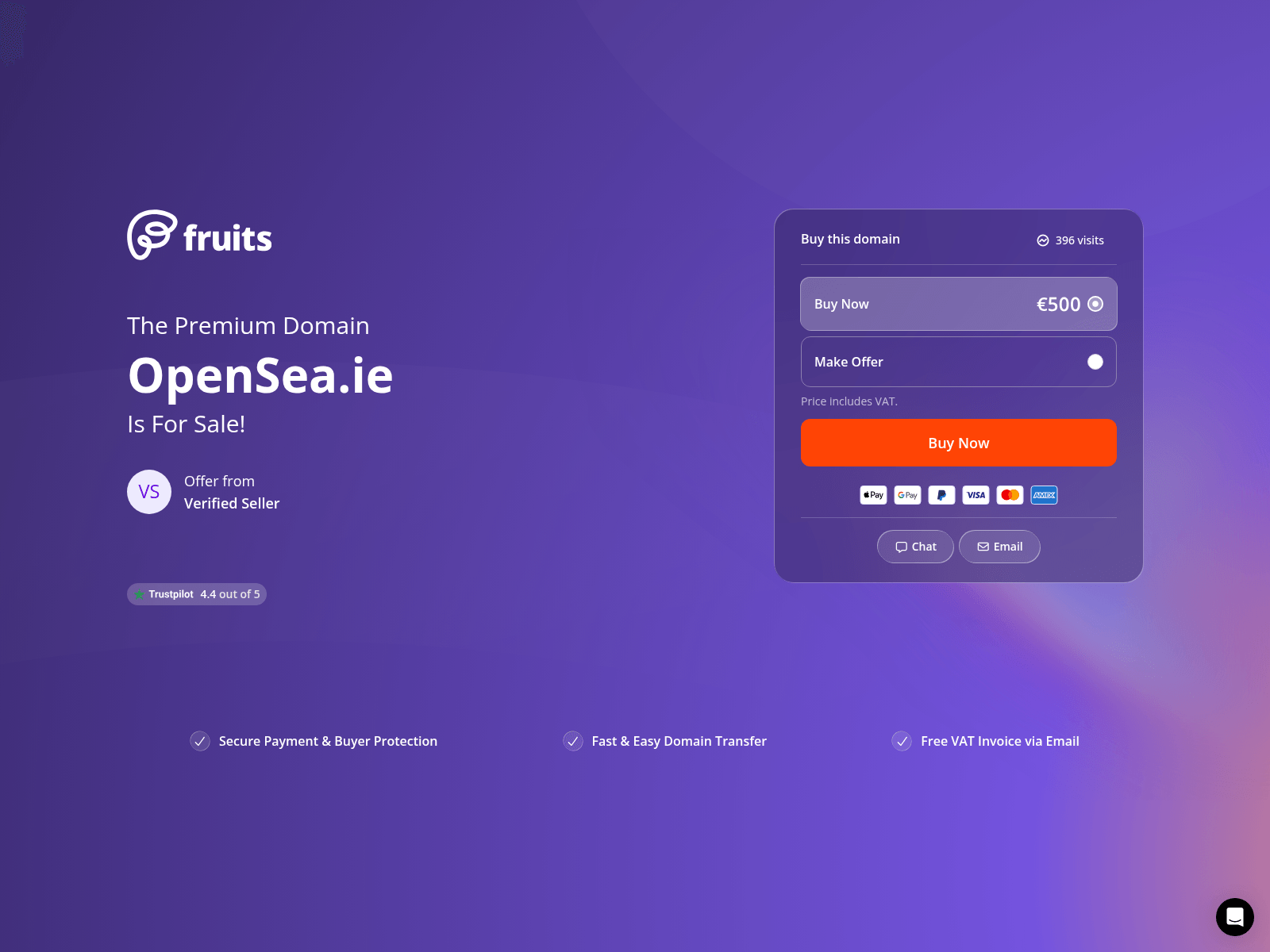 Screenshot of opensea.ie