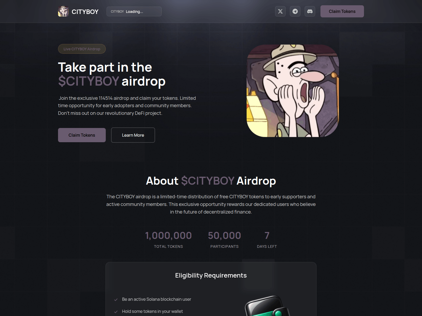 Screenshot of claim-cityboy.pages.dev