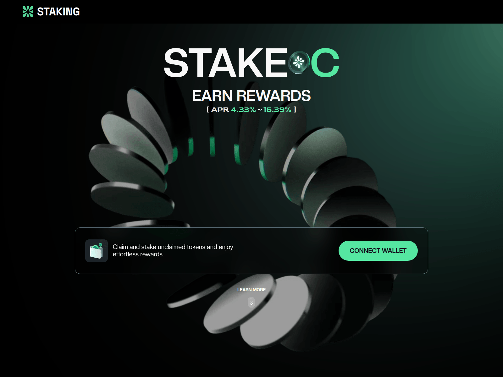 Screenshot of stake.chainibase.com