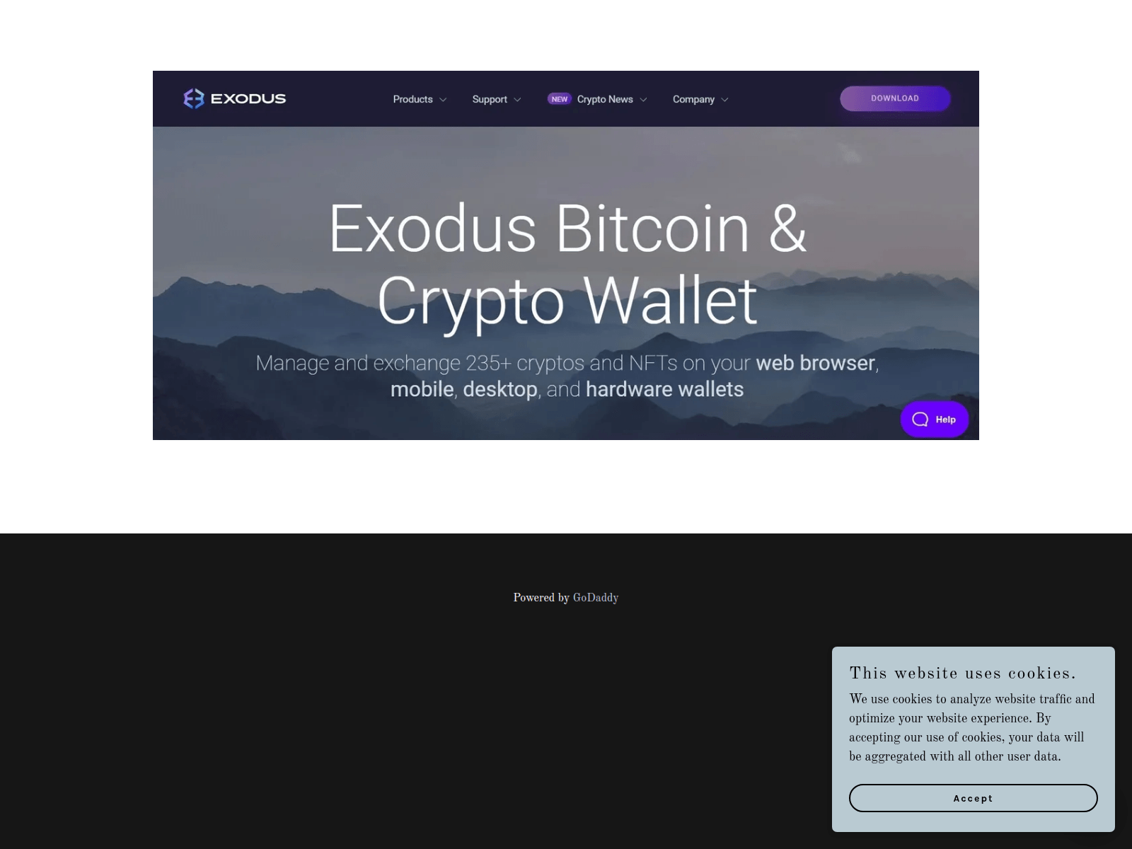 Screenshot of exudas-walletx.godaddysites.com
