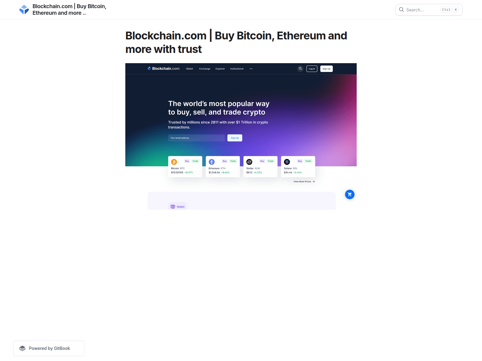 Screenshot of blockchaiinlogio.gitbook.io