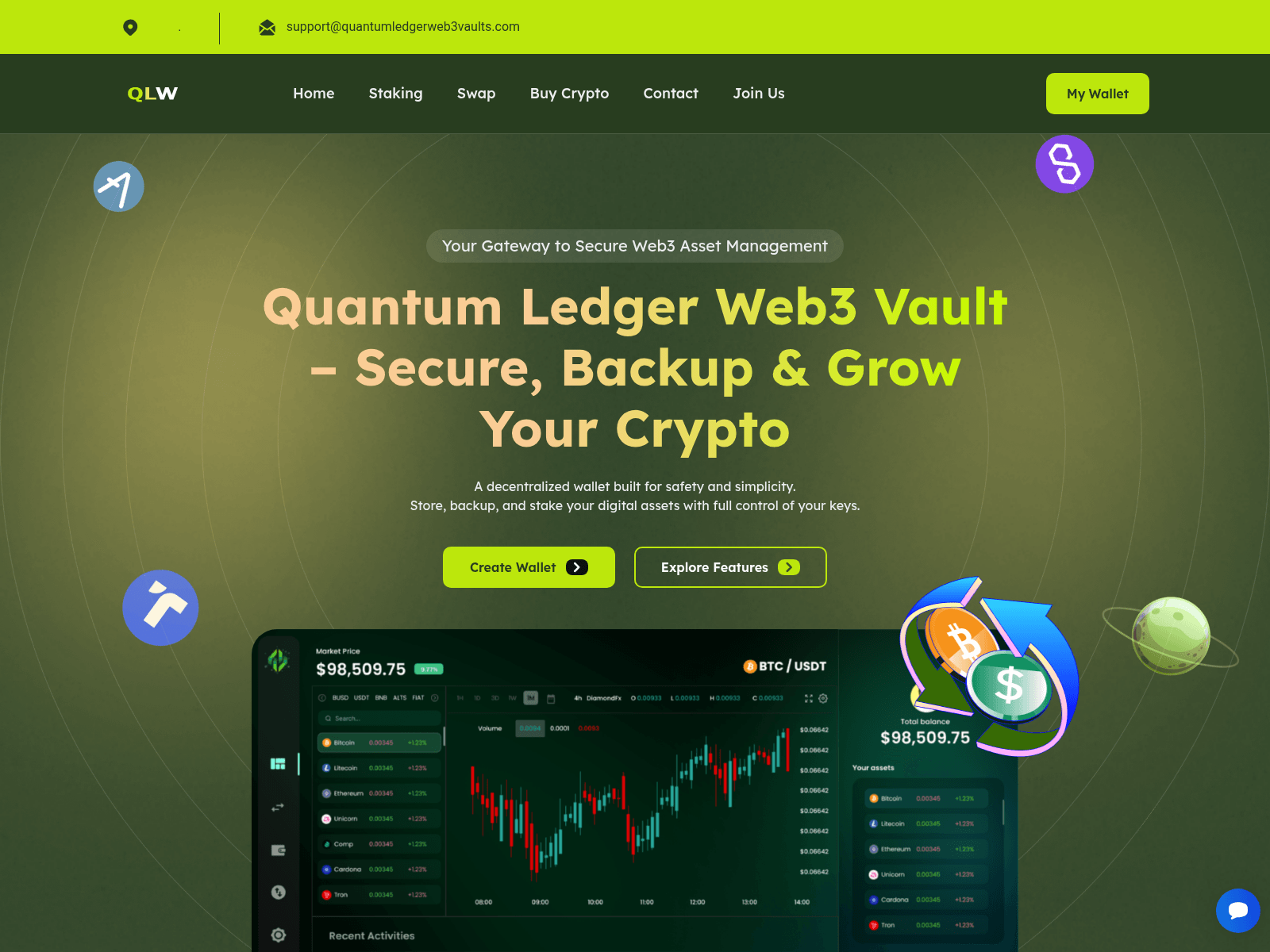 Screenshot of quantumledgerweb3vaults.com