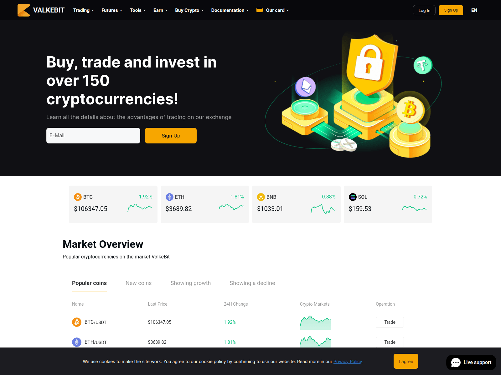 Screenshot of valkebit.com