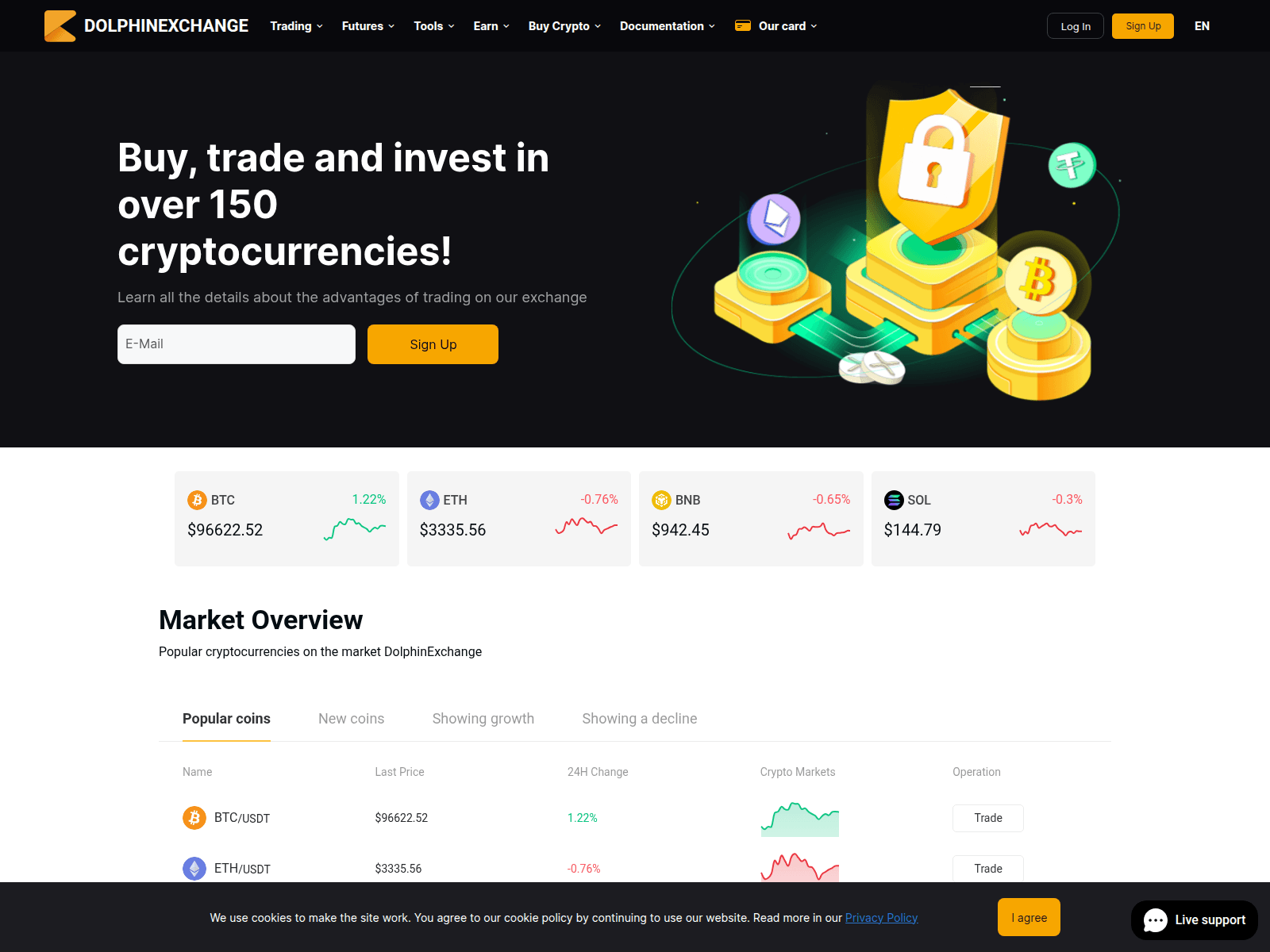 Screenshot of dolphin-exchange.com