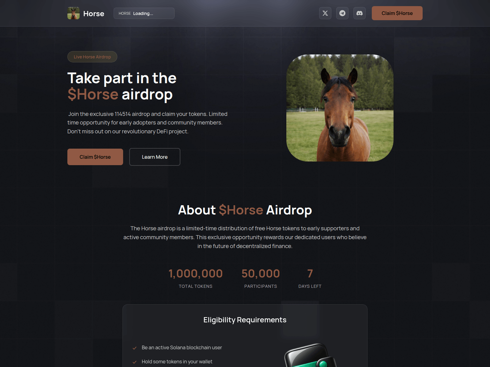 Screenshot of claim-horse.pages.dev