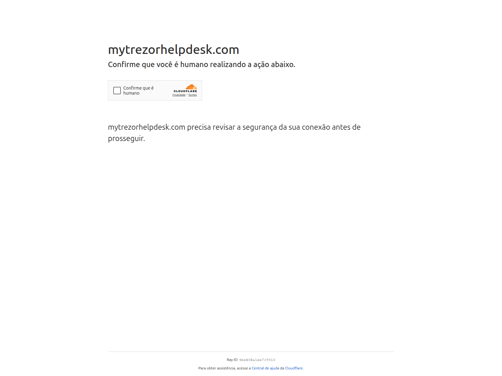 Screenshot of mytrezorhelpdesk.com