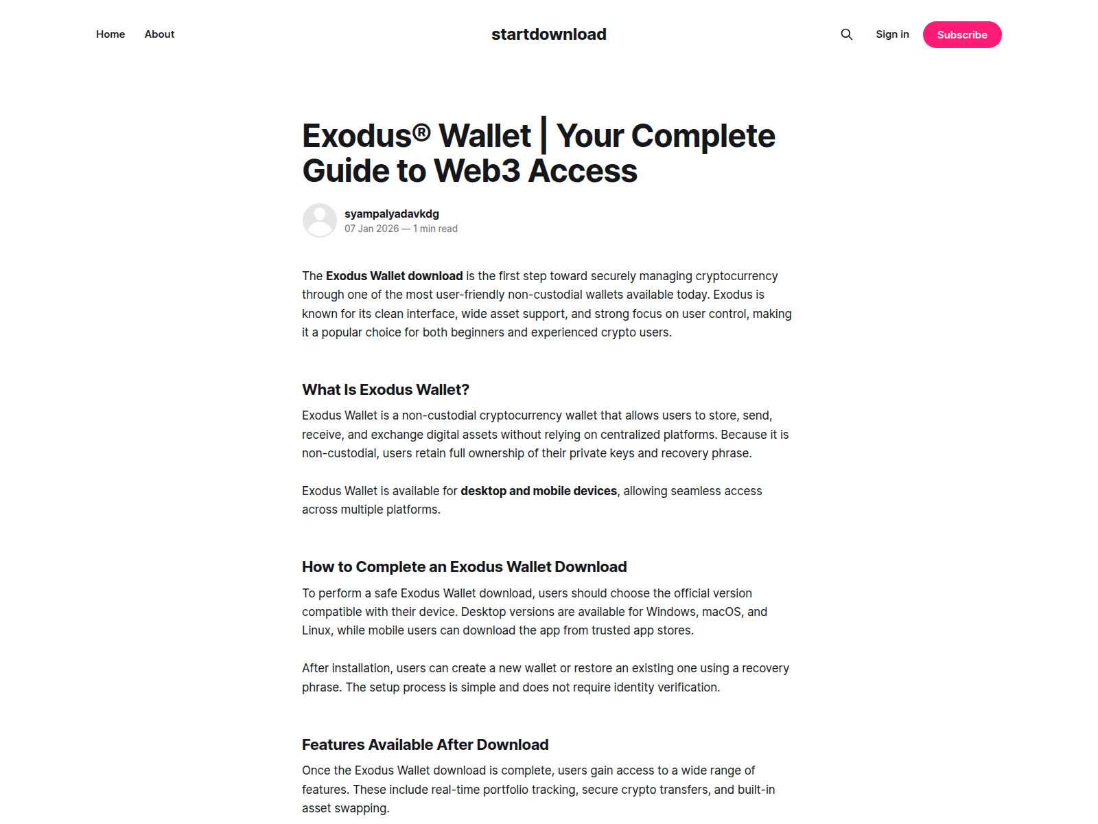 Screenshot of startdownload.ghost.io/suite-en-us