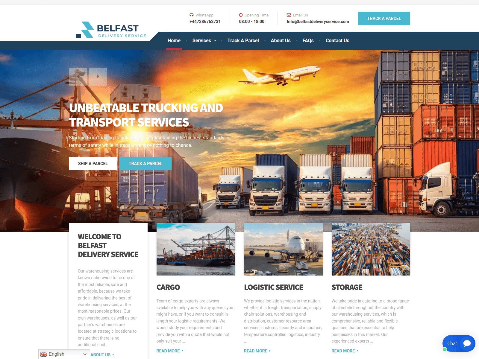 Screenshot of belfastdeliveryservice.com