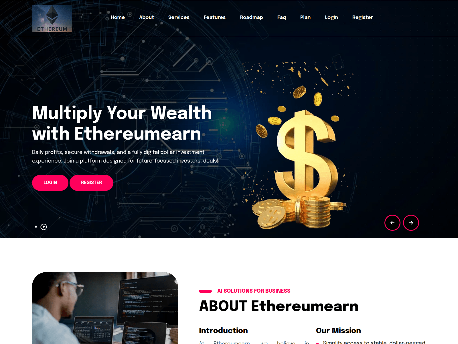 Screenshot of ethereumearn.cloud