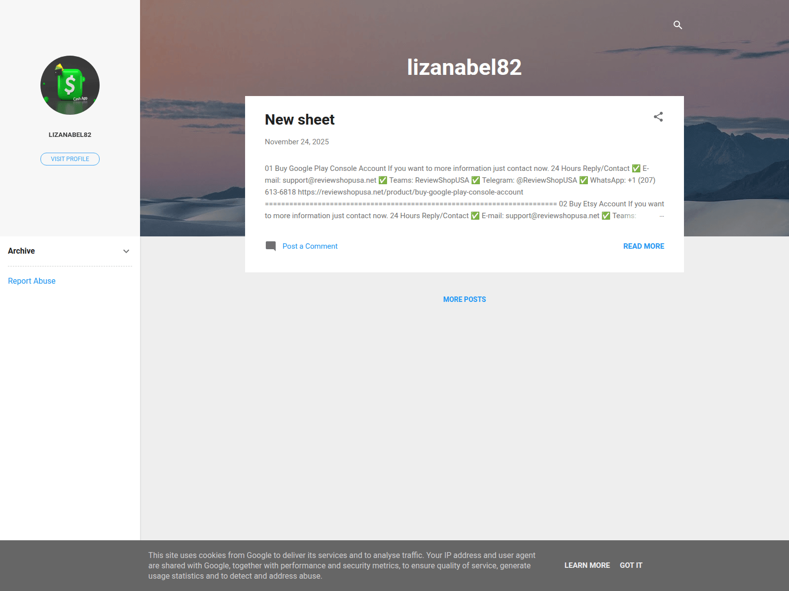 Screenshot of lizanabel82.blogspot.com