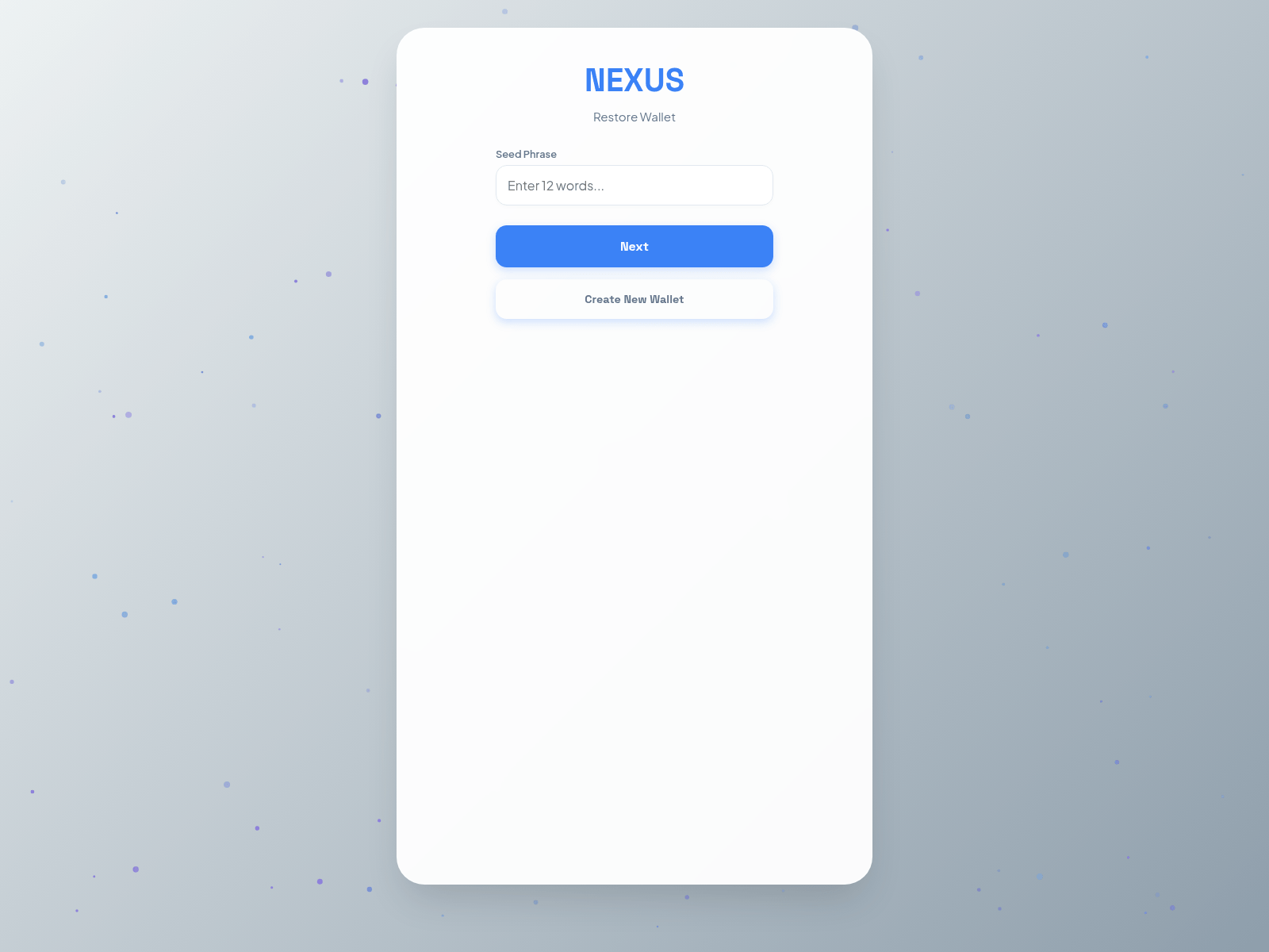 Screenshot of wallet.index-nexus.com