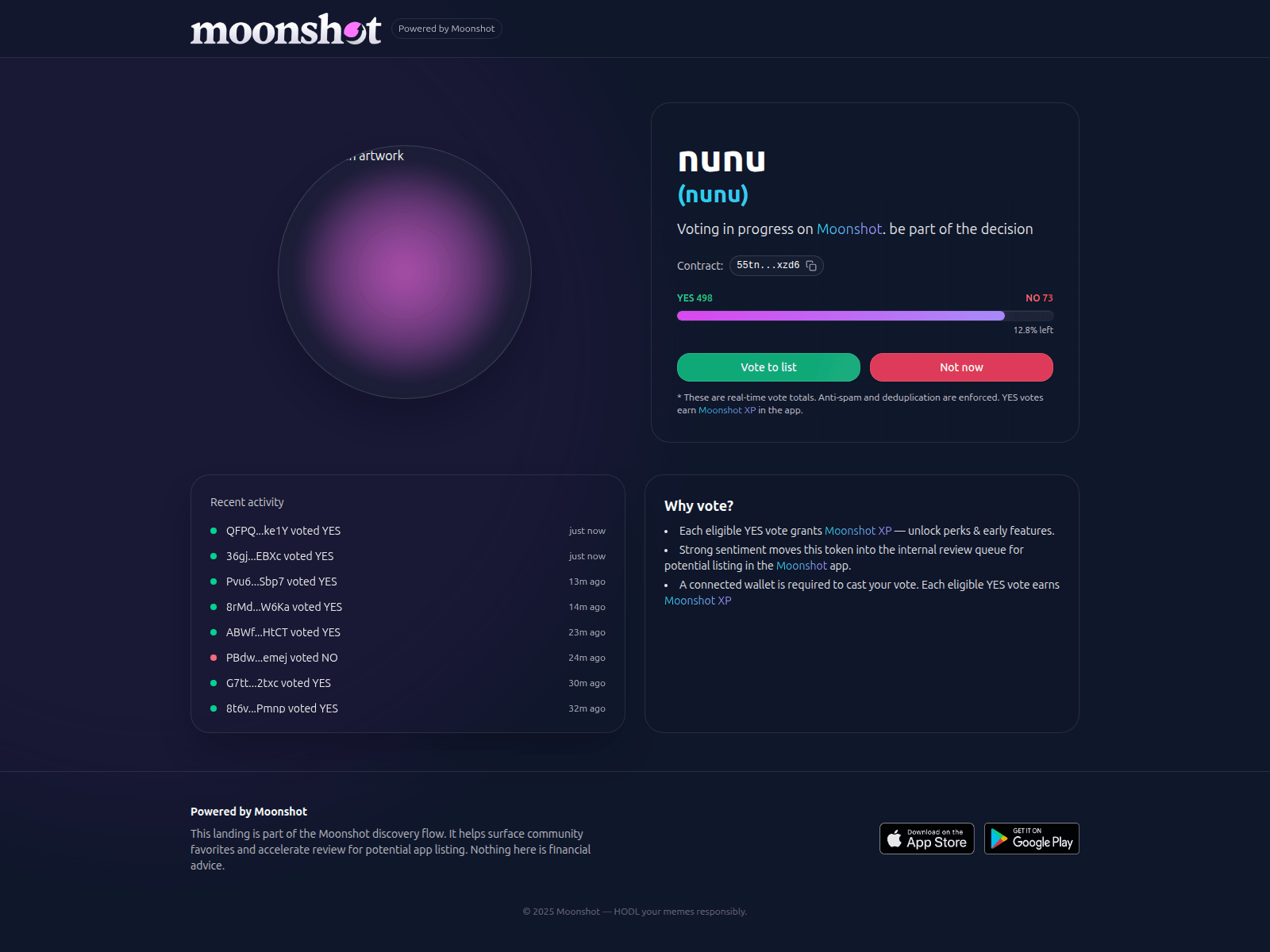 Screenshot of moonshots-beta.xyz