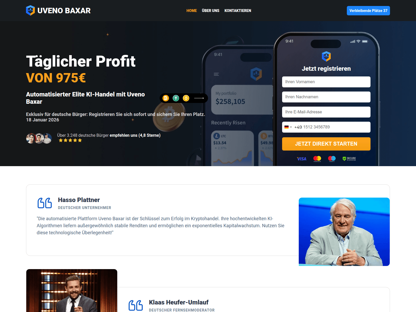 Screenshot of uvenobaxar.com