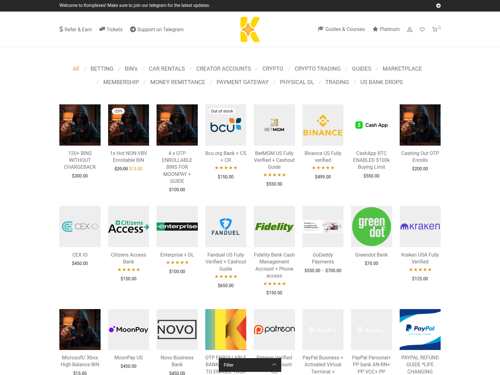Screenshot of komplexes.cash