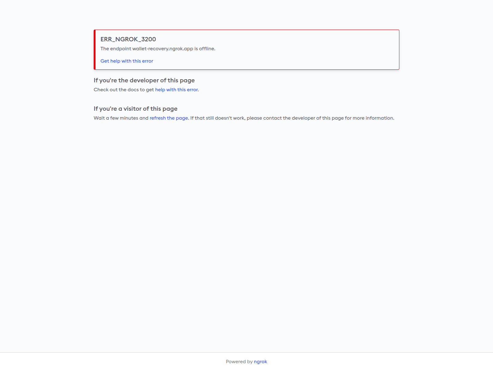 Screenshot of wallet-recovery.ngrok.app