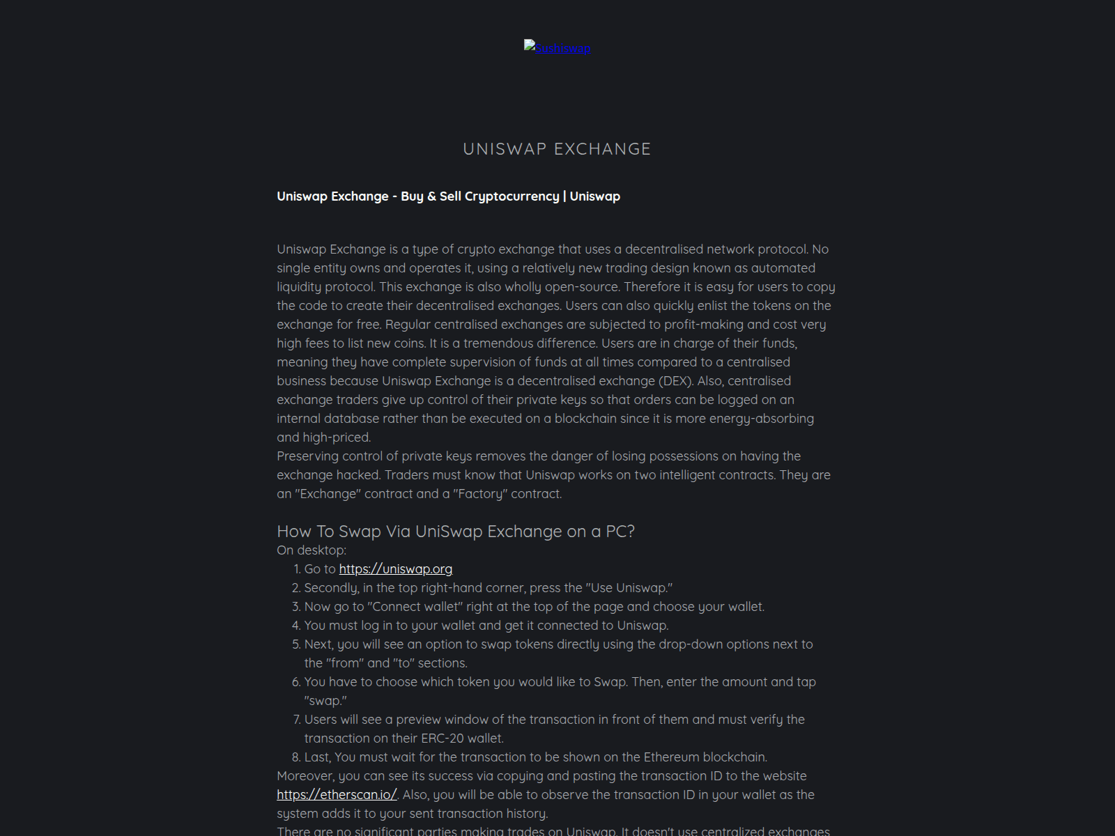Screenshot of unisvap.godaddysites.com