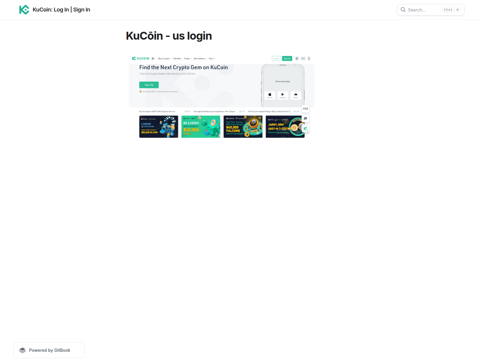 Screenshot of kucoinleogin.gitbook.io