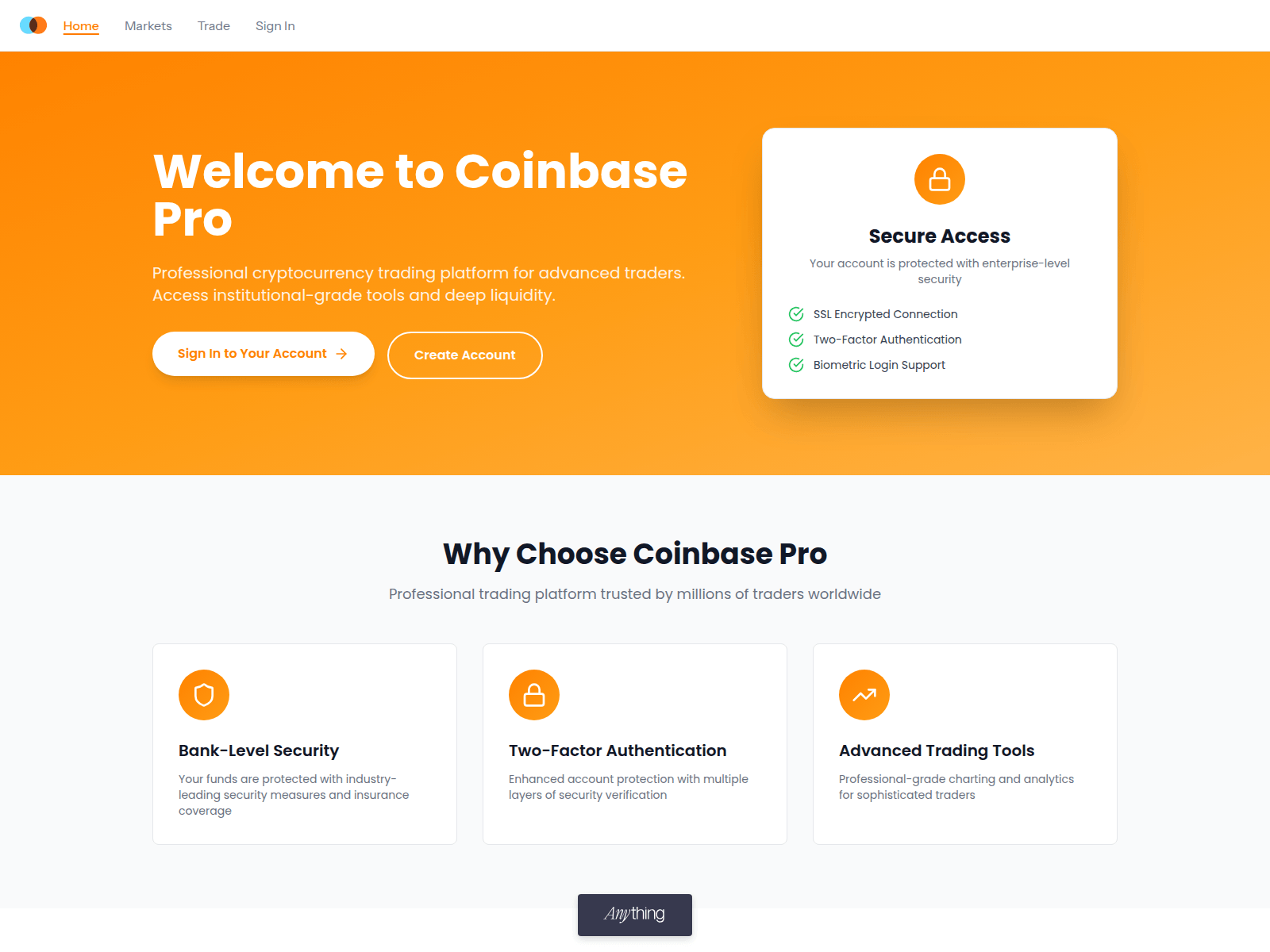 Screenshot of coinbsepro.created.app