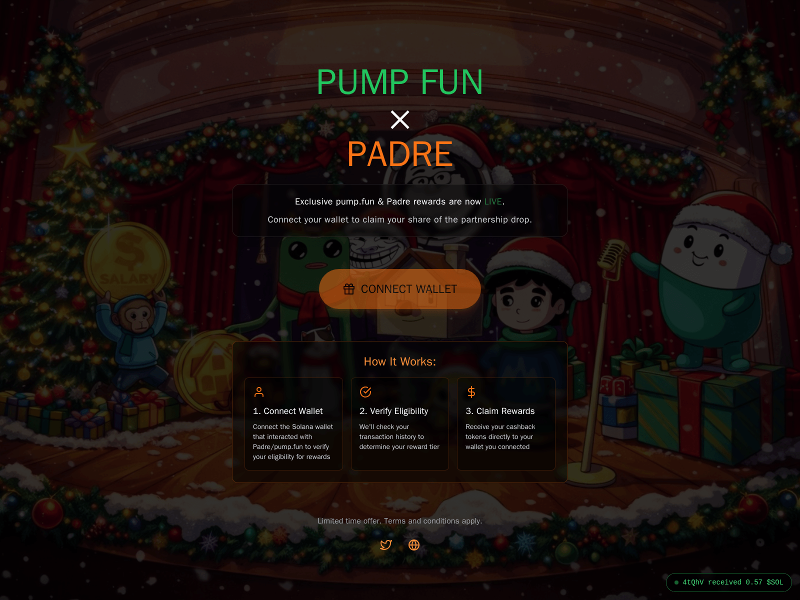 Screenshot of cashback.tradepadre.xyz