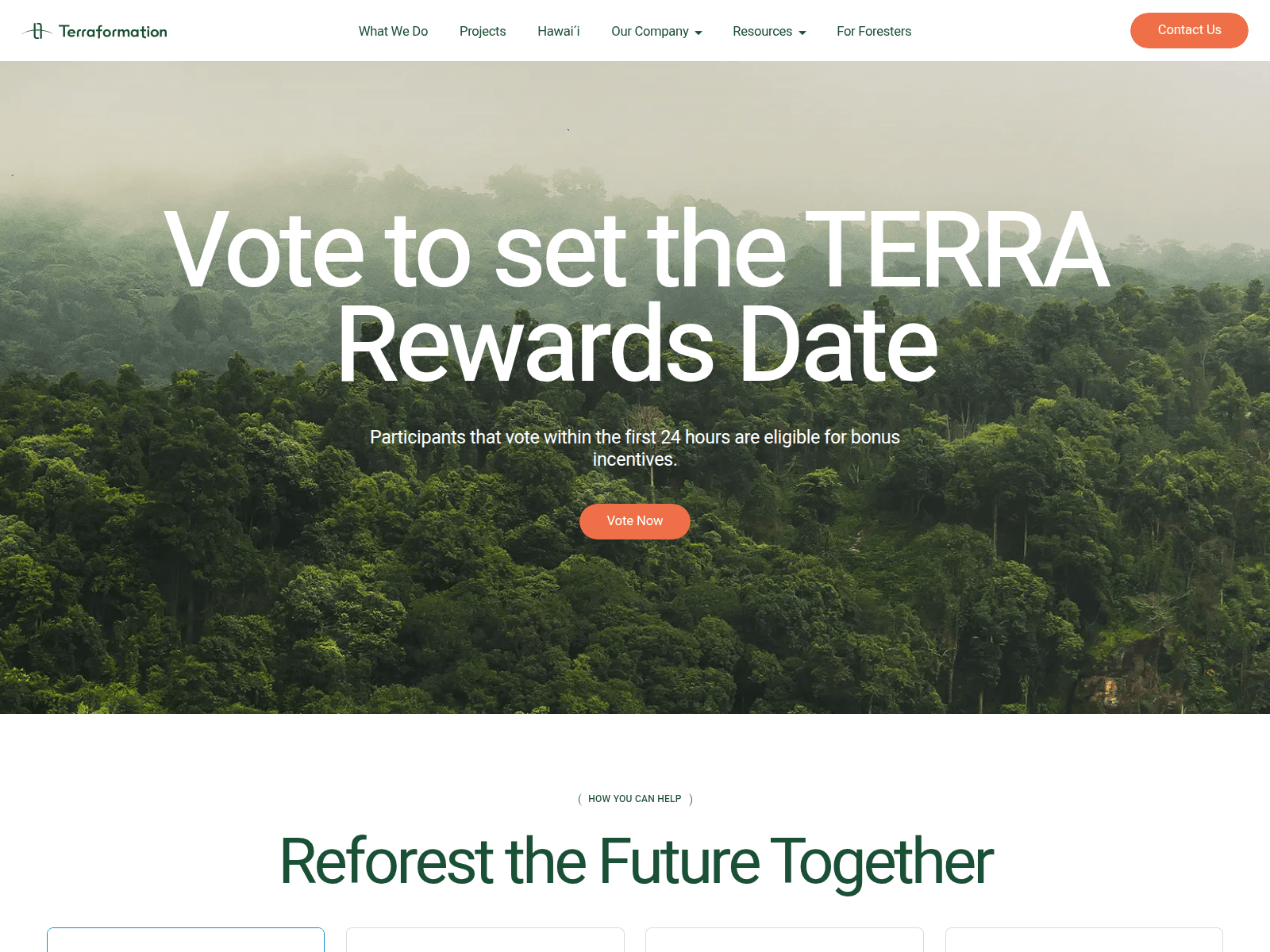 Screenshot of voting-terraformation.com