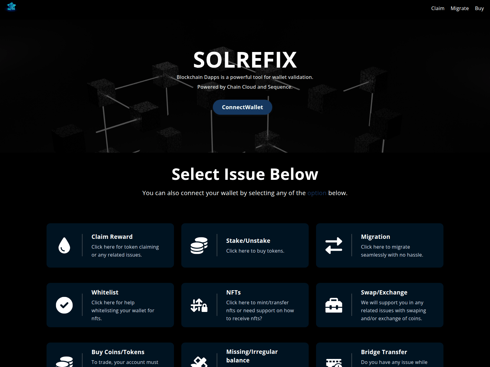 Screenshot of solvalidate.xyz