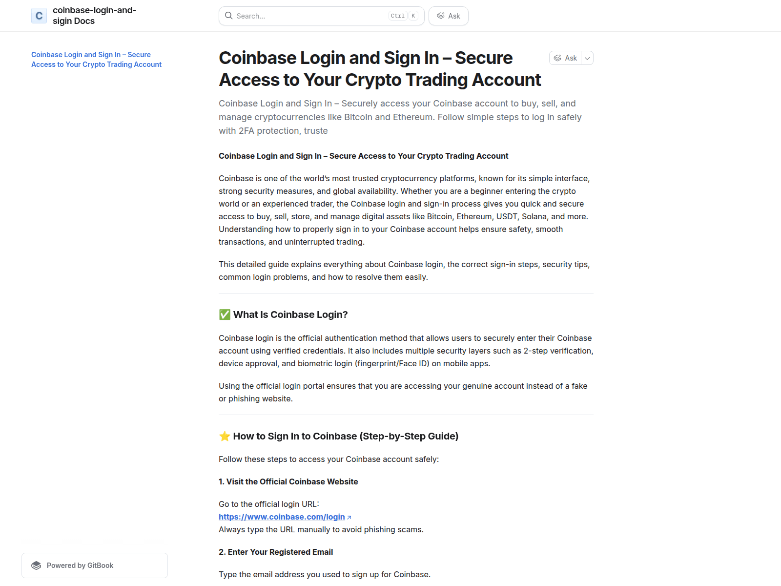 Screenshot of coinbase-login-and-sigin.gitbook.io