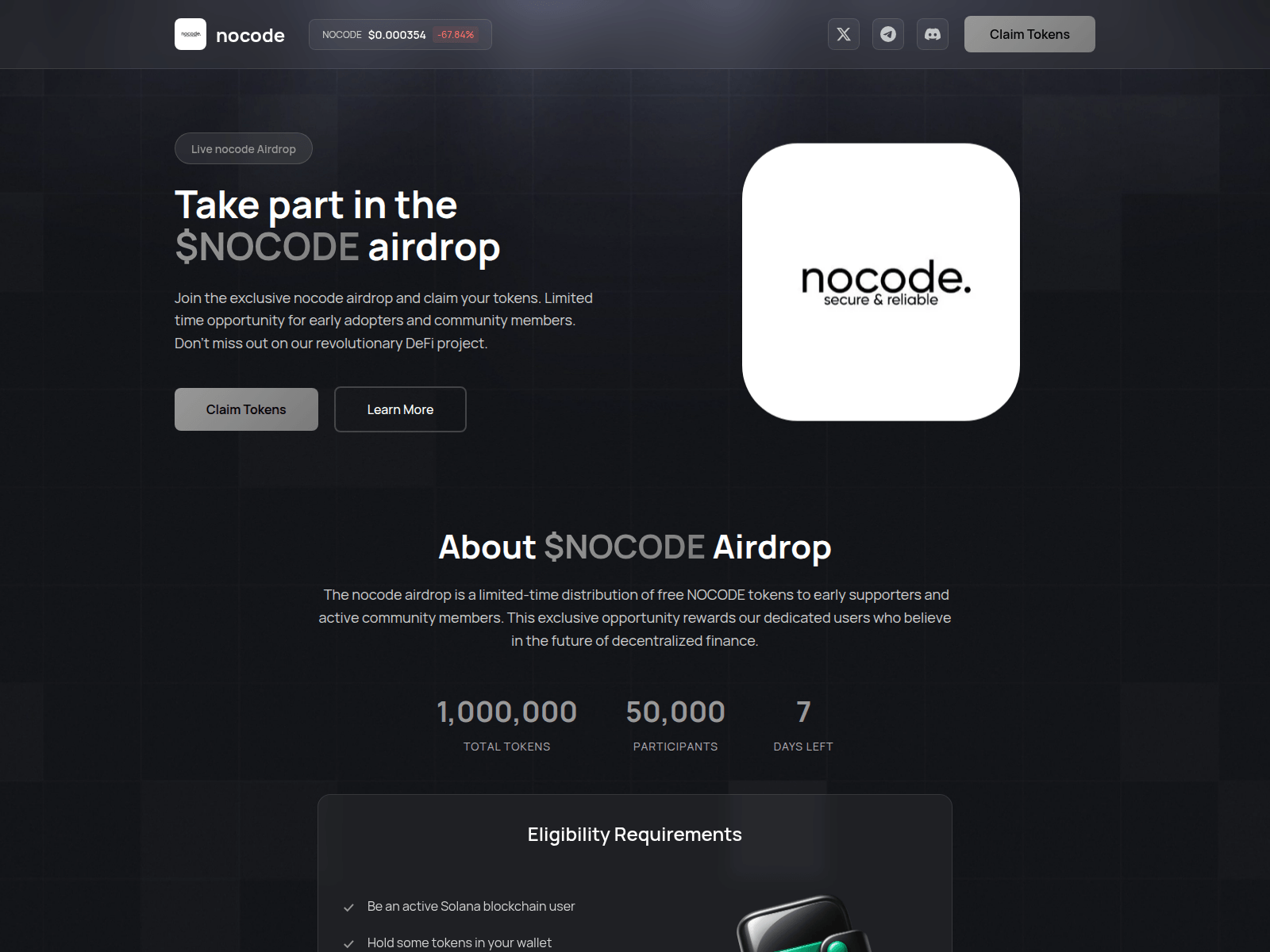 Screenshot of register-nocode.fun