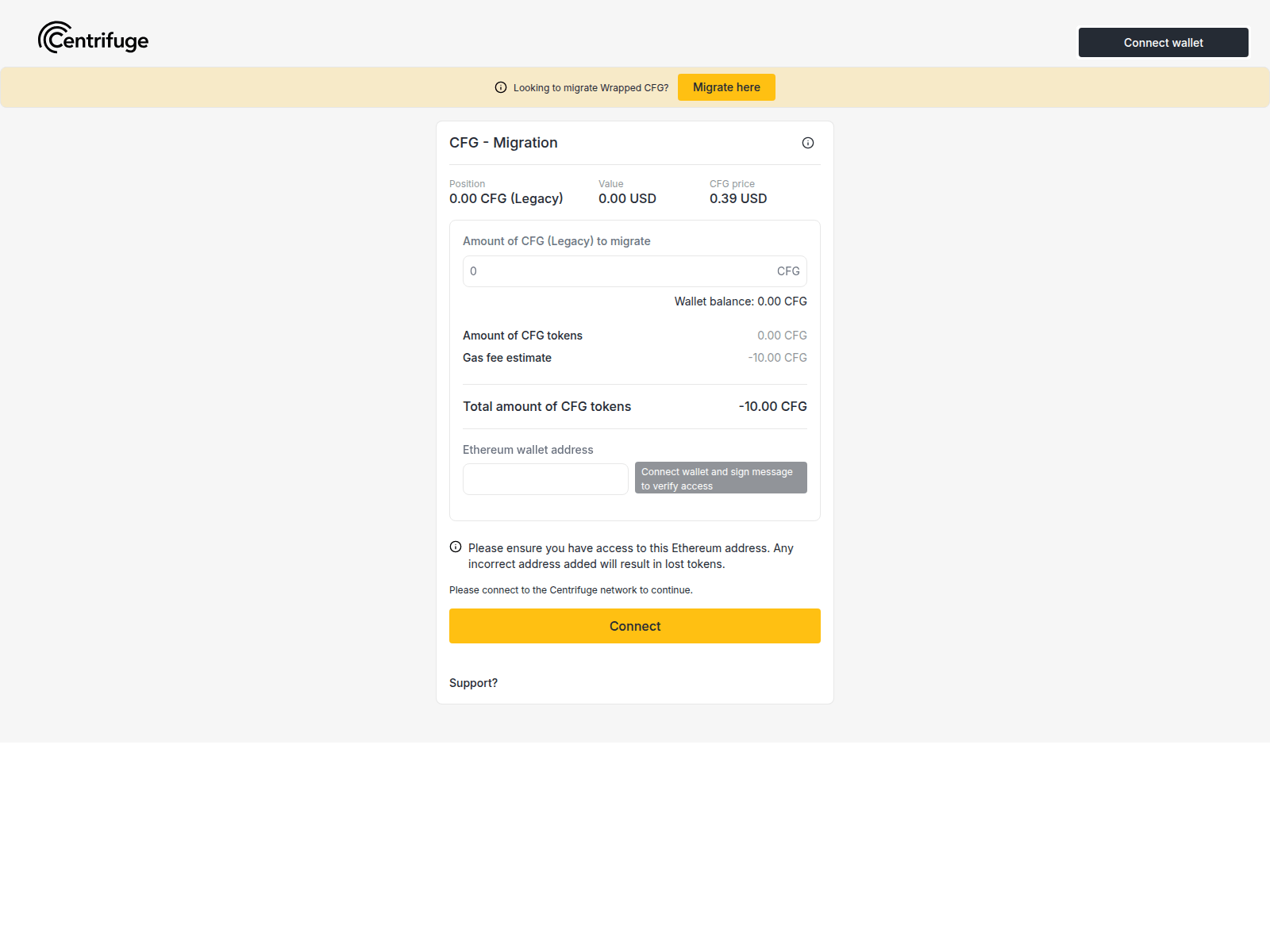Screenshot of centrifuge-app.pro