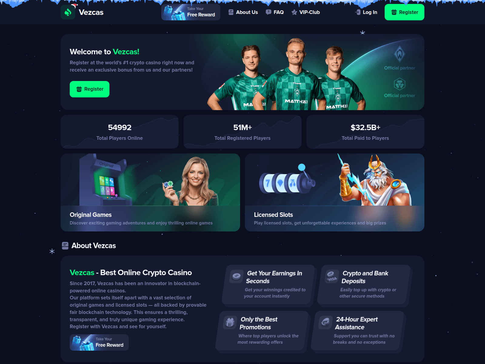 Screenshot of vezcas.com