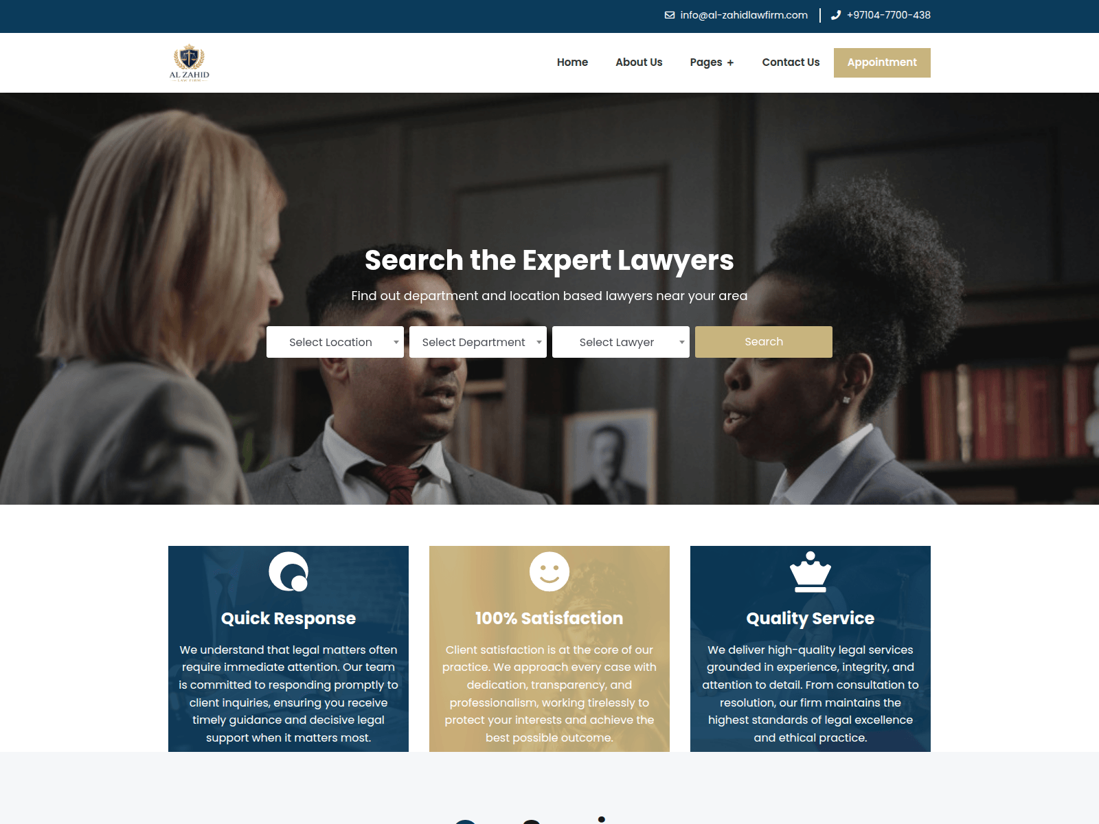 Screenshot of al-zahidlawfirm.com