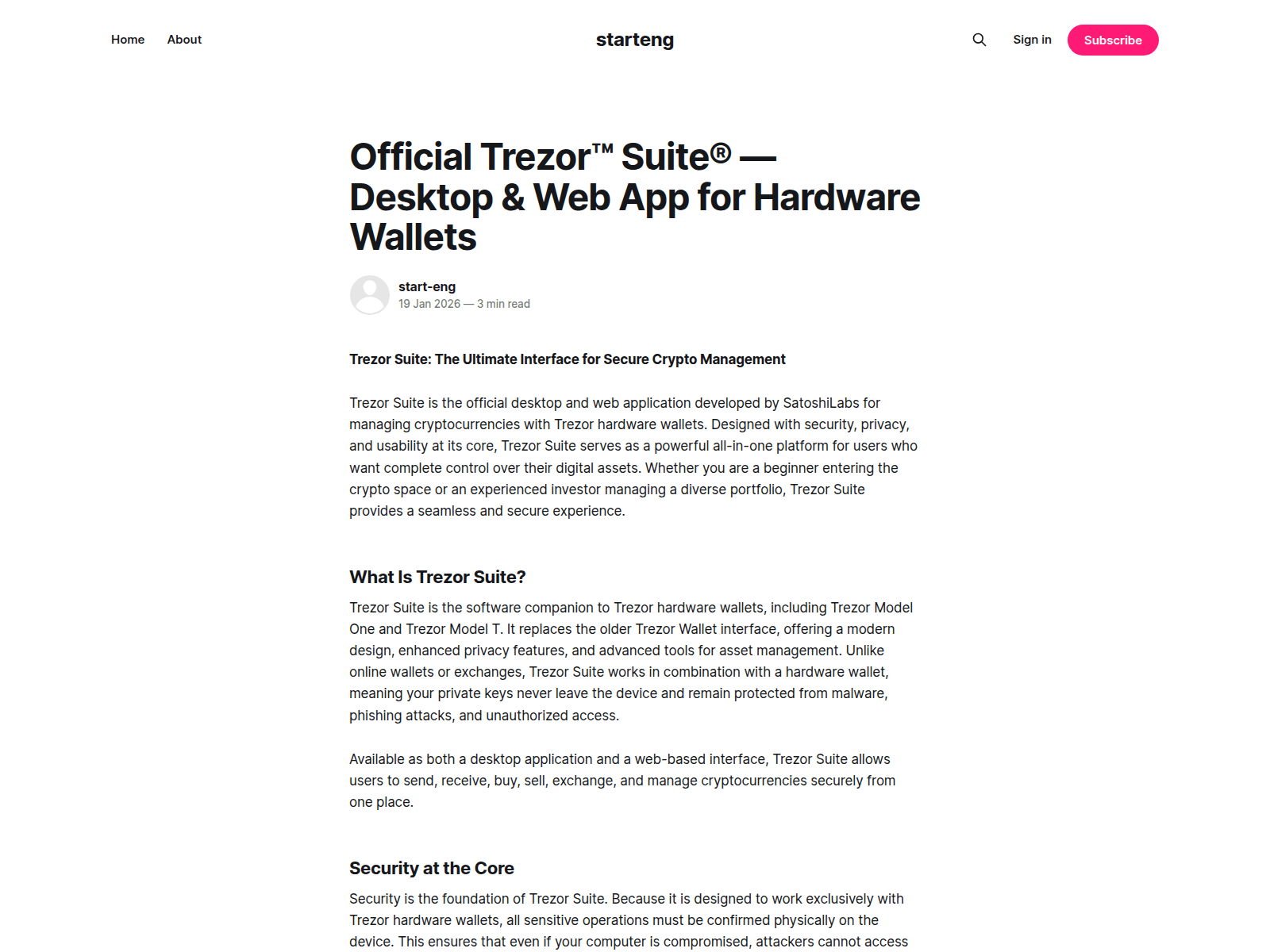Forensic screenshot of eng-starts.ghost.io