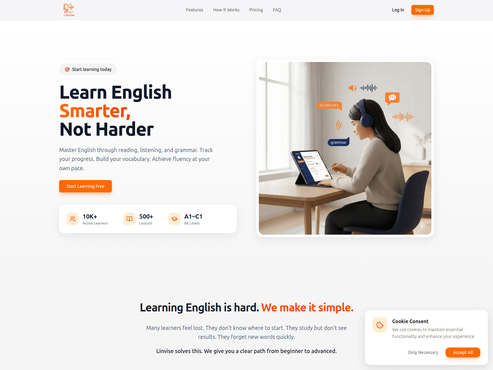Screenshot of linvise.com