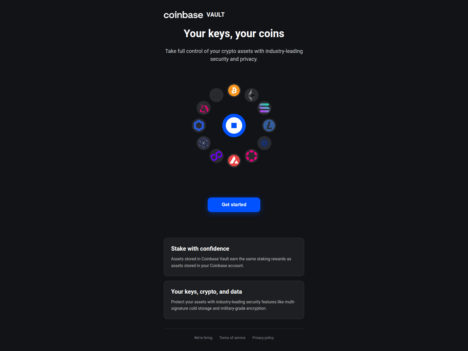 Screenshot of coinvault.live