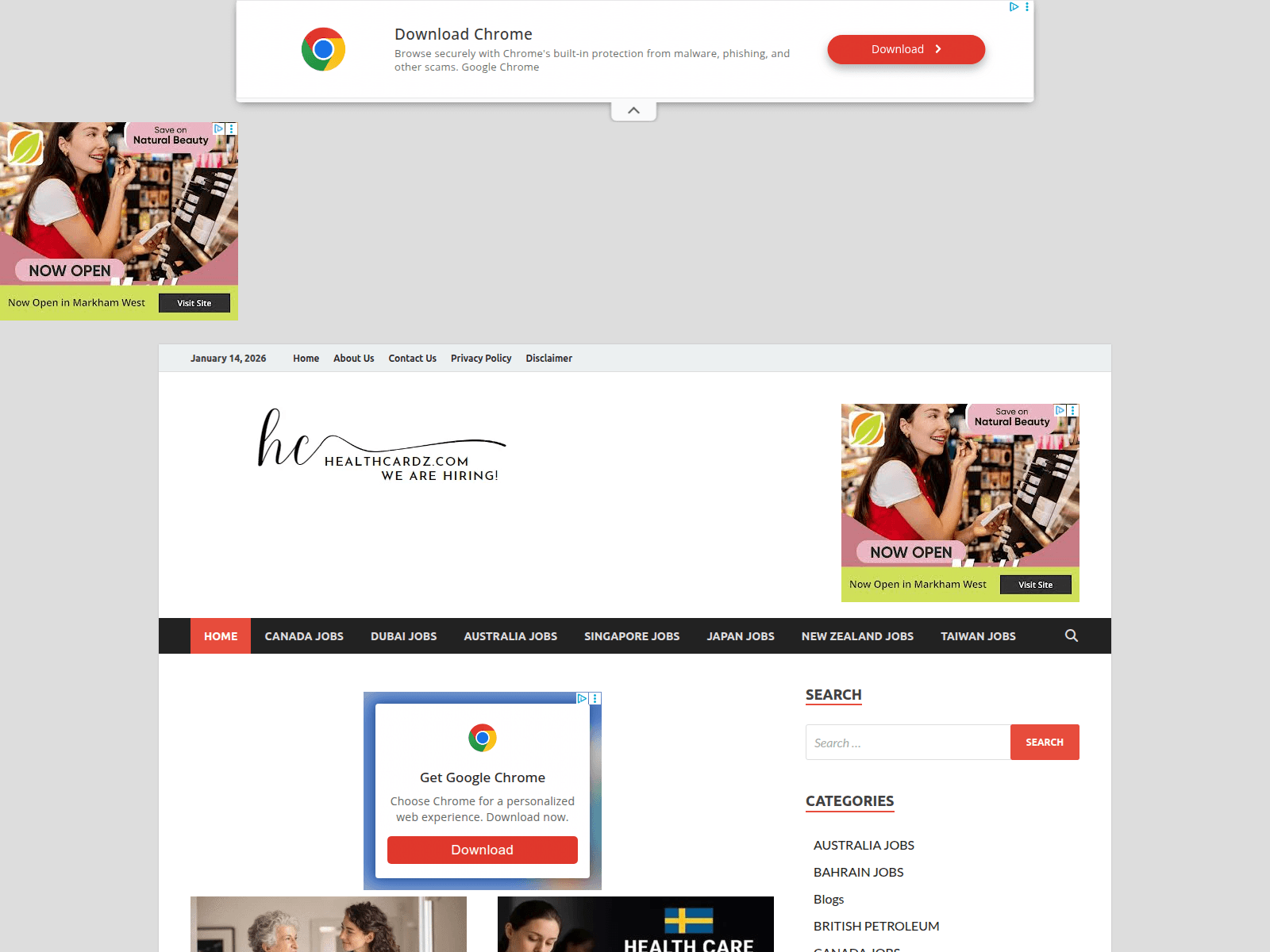 Screenshot of healthcardz.com