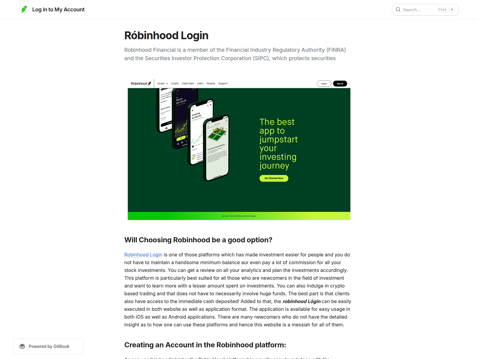 Screenshot of robnhooidloign.gitbook.io