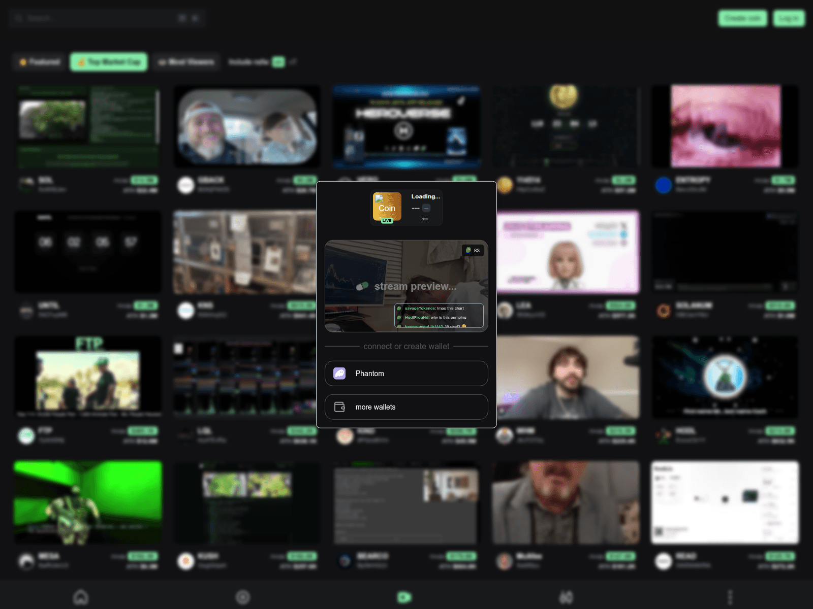 Screenshot of livestreamspump.fun/buttbear