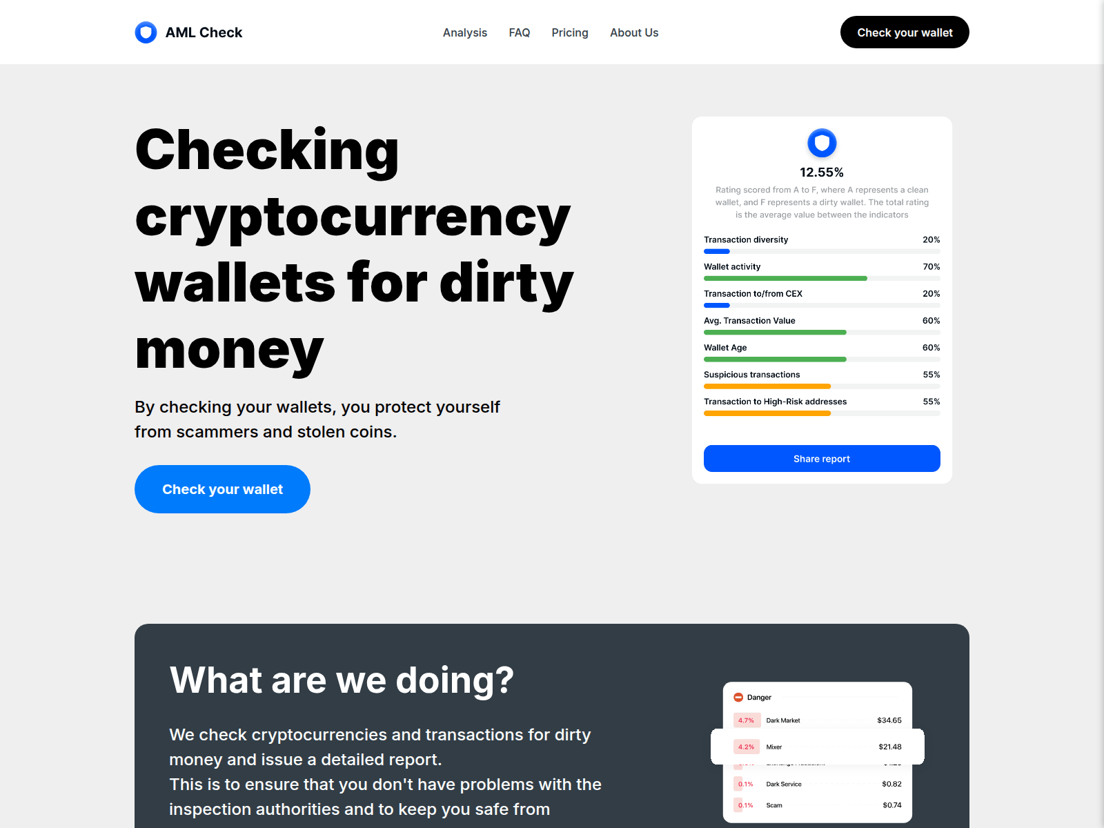 Screenshot of tetheraml-bot.com/checking