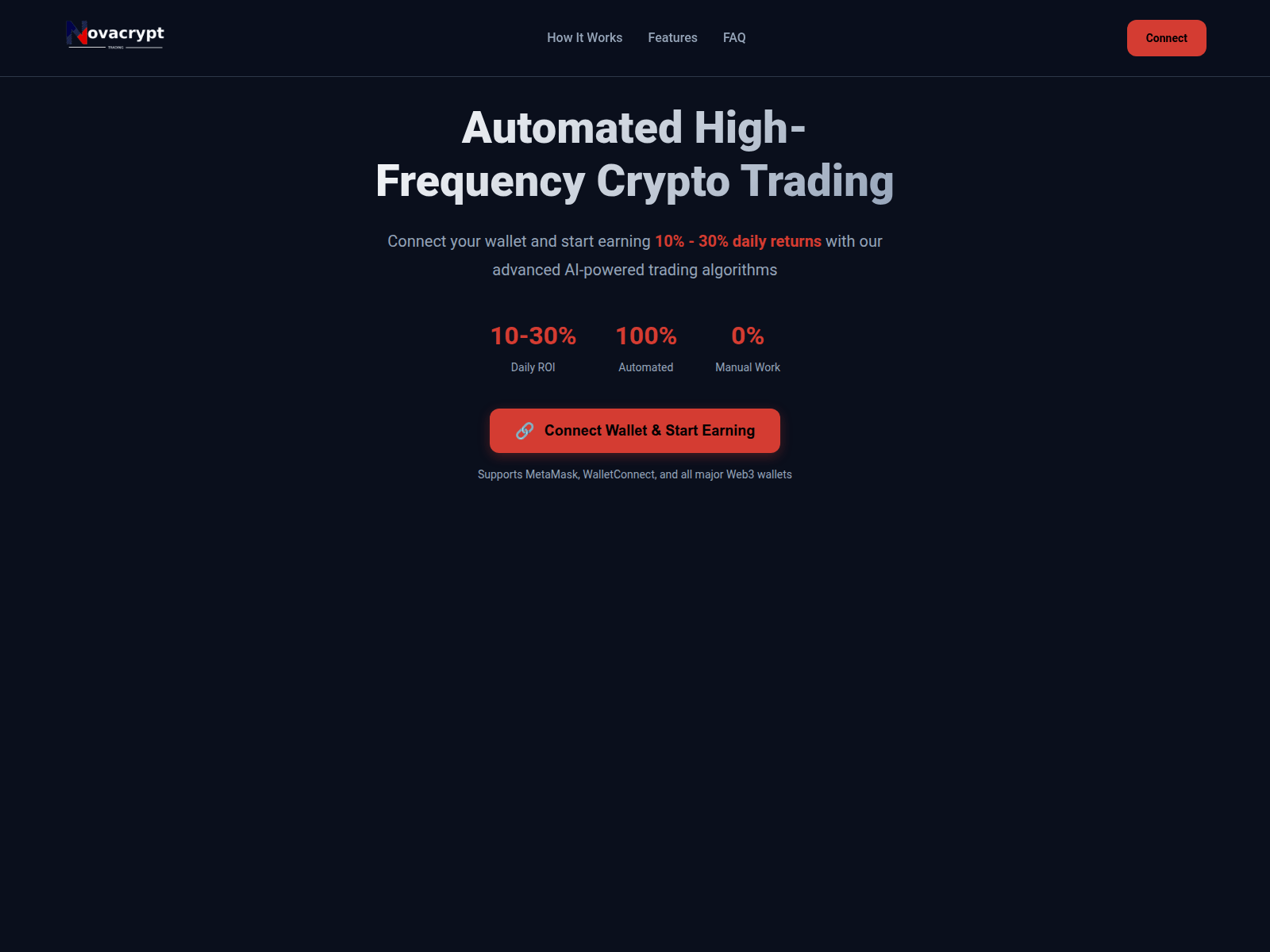 Screenshot of novacrypttrading.com