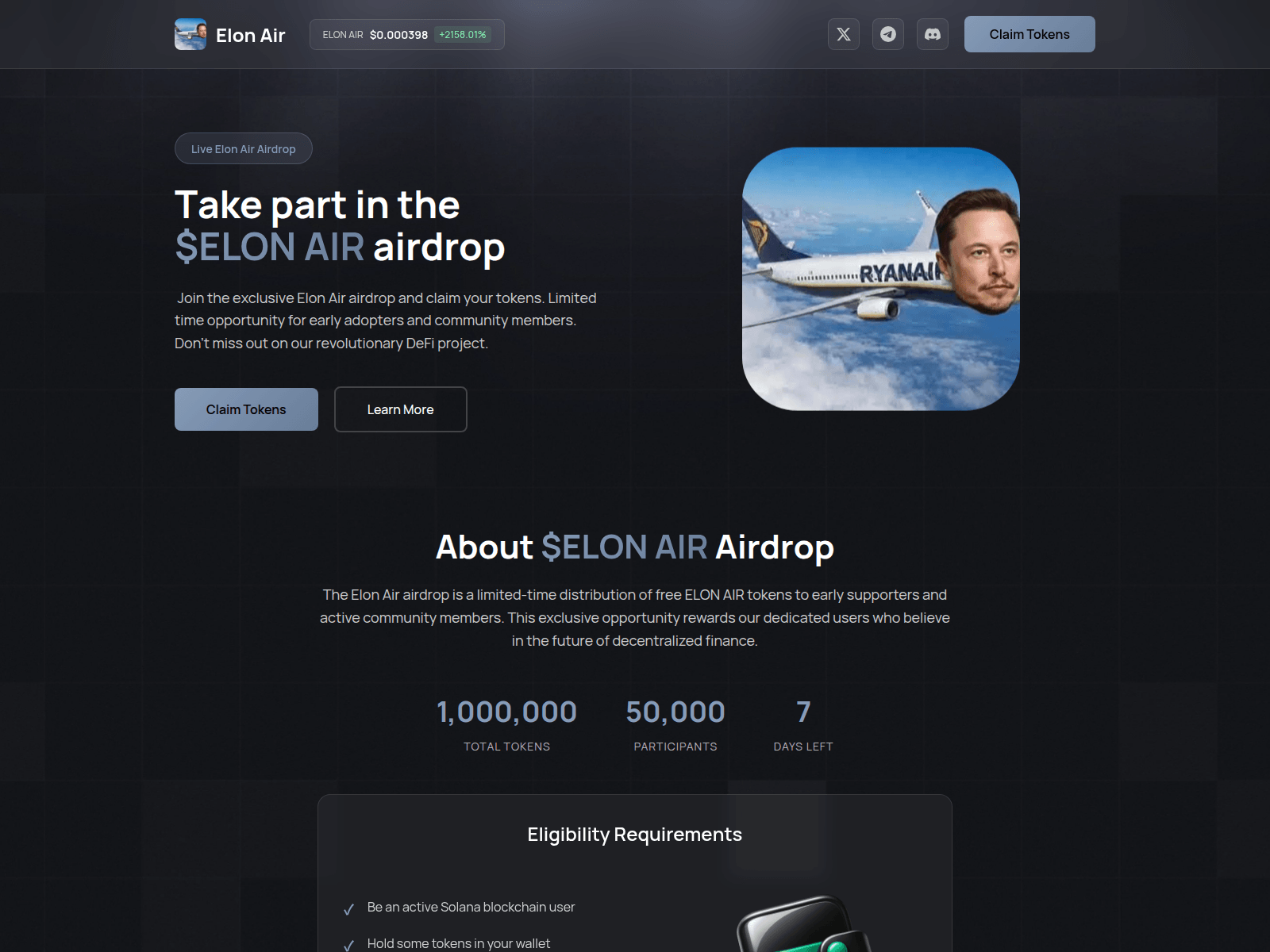 Screenshot of register-elonair.fun