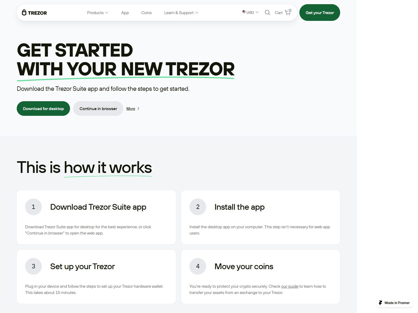 Screenshot of trezoire-suites.framer.ai