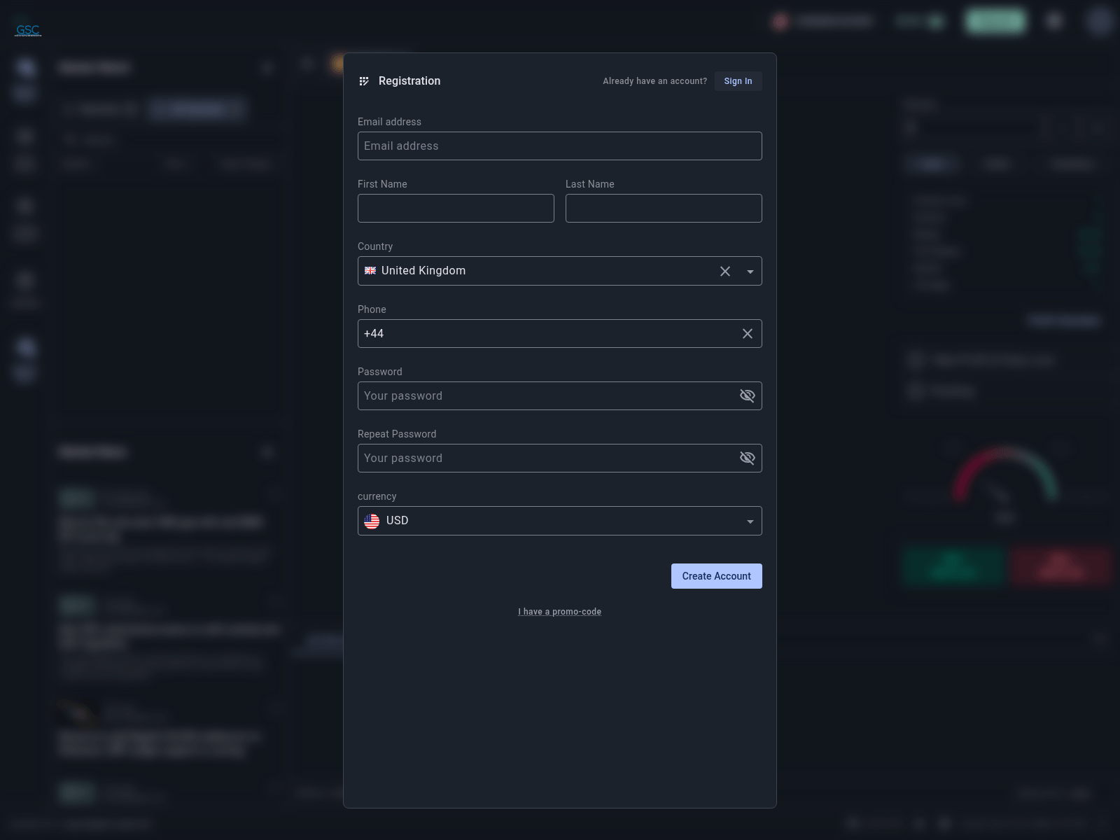 Forensic screenshot of cfd.glen-capitals.com
