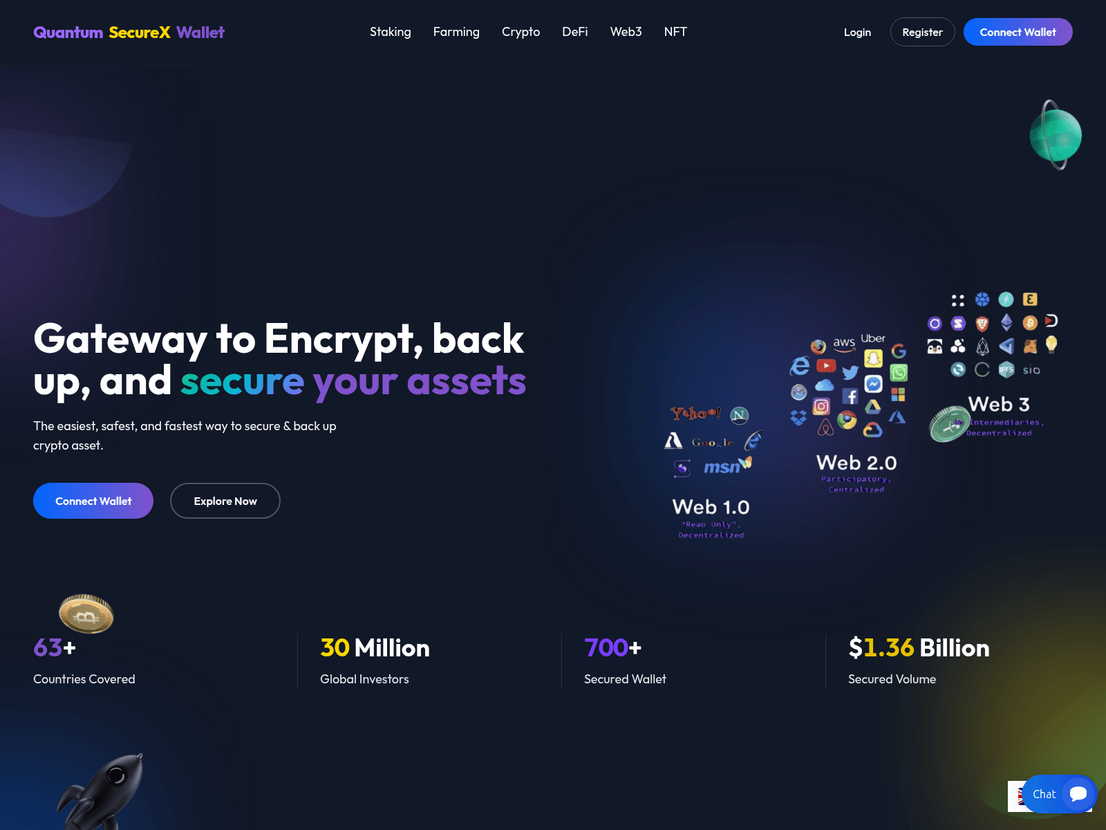 Screenshot of quantumsecurexwallet.com